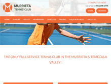 Tablet Screenshot of murrietatennisclub.com